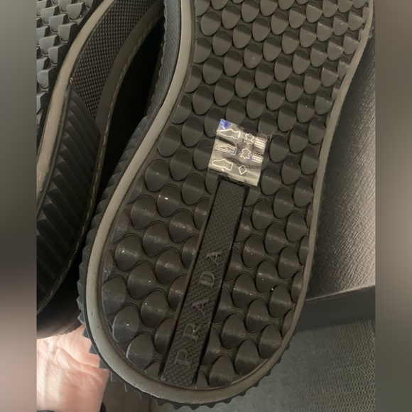 Prada Men's Black Leather Stratus Sneaker 4E3058 NIB size 6.5 - Picture 6 of 10